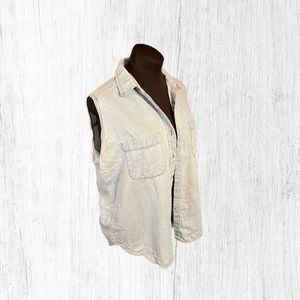 Sleeveless Lightwash Denim Jean Vest